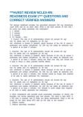 &ast;&ast;&ast;HURST REVIEW NCLEX-RN READINESS EXAM 1&ast;&ast;&ast; QUESTIONS AND CORRECT VERIFIED ANSWERS
