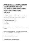 CHEM 1030 FINAL EXAM BROERING SECTION&NewLine;2026 EXAM PREPARATION PACK KEY&NewLine;STOICHIOMETRY ATOMIC STRUCTURE AND&NewLine;THERMOCHEMISTRY WITH SAMPLE&NewLine;QUESTIONS
