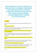 HESI MATERNITY OB EXAM VERSION &lpar;1-6&rpar; 2026 WITH ACTUAL CORRECT QUESTIONS AND VERIFIED DETAILED ANSWERS &vert;CURRENTLY TESTING QUESTIONS AND SOLUTIONS&vert;ALREADY GRADED A&plus;&vert;NEWEST&vert;BRAND NEW VERSION &excl;&excl;&vert;GUARANTEED PASS