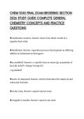 CHEM 1030 FINAL EXAM BROERING SECTION&NewLine;2026 STUDY GUIDE COMPLETE GENERAL&NewLine;CHEMISTRY CONCEPTS AND PRACTICE&NewLine;QUESTIONS&NewLine;