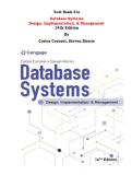 Test Bank For&NewLine;Database Systems&NewLine;Design&comma; Implementation&comma; & Management&NewLine;14th Edition&NewLine;By&NewLine;Carlos Coronel&comma; Steven Morris &vert;Complete Verified Test Bank&comma; All Chapters Covered&vert;&NewLine;