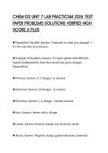 CHEM-120 UNIT 7 LAB PRACTICUM 2026 TEST&NewLine;PAPER PROBLEMS SOLUTIONS VERIFIED HIGH&NewLine;SCORE A PLUS&NewLine;