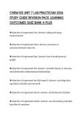 CHEM-120 UNIT 7 LAB PRACTICUM 2026 &NewLine;STUDY GUIDE REVISION PACK LEARNING &NewLine;OUTCOMES QUIZ BANK A PLUS 