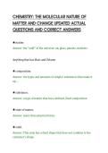 CHEMISTRY&colon; THE MOLECULAR NATURE OF&NewLine;MATTER AND CHANGE UPDATED ACTUAL&NewLine;QUESTIONS AND CORRECT ANSWERS&NewLine;