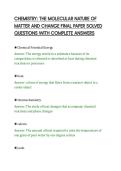 CHEMISTRY&colon; THE MOLECULAR NATURE OF&NewLine;MATTER AND CHANGE FINAL PAPER SOLVED&NewLine;QUESTIONS WITH COMPLETE ANSWERS