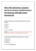 WGU C785  Biochemistry  Questions &NewLine;And Correct Answers &lpar;Verified Answers&rpar; &NewLine;Plus Rationales 2026 Q&A Instant &NewLine;Download Pdf