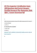 ICC Fire Inspector I Certification Exam 100 Questions And Correct Answers &lpar;Verified Answers&rpar; Plus Rationales 2026 Q&A &vert; Instant Download Pdf 