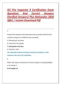 ICC Fire Inspector II Certification Exam Questions And Correct Answers &lpar;Verified Answers&rpar; Plus Rationales 2026 Q&A &vert; Instant Download Pdf 