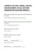 CHEMISTRY FOR TODAY&colon; GENERAL&comma; ORGANIC&comma;&NewLine;AND BIOCHEMISTRY ACTUAL TEST PAPER&NewLine;QUESTIONS AND SOLUTIONS GRADED A&plus;