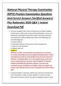 National Physical Therapy Examination &NewLine;&lpar;NPTE&rpar; Practice Examination Questions &NewLine;And Correct Answers &lpar;Verified Answers&rpar; &NewLine;Plus Rationales 2026 Q&A &vert; Instant &NewLine;Download Pdf