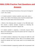 NHA CCMA Practice Test Newest 2026 Questions and Revised Answers &lpar;Latest 2026 &sol; 2027 Update&rpar; Graded A&plus; Verified by Experts