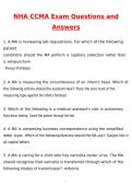 NHA CCMA EXAM Newest 2026 Questions and Revised Answers &lpar;Latest 2026 &sol; 2027 Update&rpar; Graded A&plus; Verified by Experts