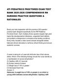 ATI PEDIATRICS PROCTORED EXAM TEST &NewLine;BANK 2025-2026 COMPREHENSIVE RN &NewLine;NURSING PRACTICE QUESTIONS & &NewLine;RATIONALES