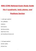 NHA CCMA National Exam Study Guide - the 4 Quadrants&comma; Body Planes&comma; and Positions Section Newest 2026 Questions and Revised Answers &lpar;Latest 2026 &sol; 2027 Update&rpar; Graded A&plus; Verified by Experts