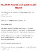 NHA CCMA Practice Exam Newest 2026 Questions and Revised Answers &lpar;Latest 2026 &sol; 2027 Update&rpar; Graded A&plus; Verified by Experts