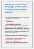TEST BANK Psychiatric-Mental Health Nursing 8th &NewLine;edition by VIDEBECK  &lpar;Latest 2026&rpar; &vert;&vert; Most Recent &NewLine;Exam 2026&vert;2027 Actual Complete Real Exam Questions &NewLine;And Correct Answers &lpar;Verified Answers&rpar; Already &NewLine;Graded A&plus; &vert; Guaranteed Success&excl;&excl; Newest Exam       
