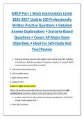 MRCP Part 1 Mock Examination Latest &NewLine;2026-2027 Update 100 Professionally &NewLine;Written Practice Questions &bull; Detailed &NewLine;Answer Explanations &bull; Scenario-Based &NewLine;Questions &bull; Covers All Major Exam &NewLine;Objectives &bull; Ideal For Self-Study And &NewLine;Final Review 