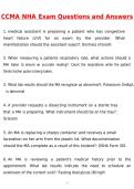 2026 NHA CCMA Exam Questions and Revised Answers Verified by Experts &vert; &lpar;Latest 2026 &sol; 2027 Update&rpar; Graded A&plus;&period;