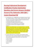 Nursing Professional Development &NewLine;Certification Practice Examination &NewLine;Questions And Correct Answers &lpar;Verified &NewLine;Answers&rpar; Plus Rationales 2026 Q&A &vert; &NewLine;Instant Download Pdf 
