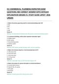 ICC COMMERCIAL  PLUMBING INSPECTOR EXAM &NewLine;QUESTIONS AND CORRECT ANSWER WITH DETAILED &NewLine;EXPLANATION GRADED A&plus; STUDY GUIDE LATEST  2026 &NewLine;UPDATE