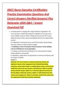 ANCC Nurse Executive Certification &NewLine;Practice Examination Questions And &NewLine;Correct Answers &lpar;Verified Answers&rpar; Plus &NewLine;Rationales 2026 Q&A &vert; Instant &NewLine;Download Pdf