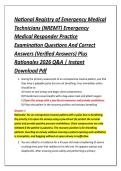 National Registry of Emergency Medical &NewLine;Technicians &lpar;NREMT&rpar; Emergency &NewLine;Medical Responder Practice &NewLine;Examination Questions And Correct &NewLine;Answers &lpar;Verified Answers&rpar; Plus &NewLine;Rationales 2026 Q&A &vert; Instant &NewLine;Download Pdf 