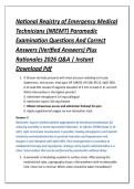 National Registry of Emergency Medical &NewLine;Technicians &lpar;NREMT&rpar; Paramedic &NewLine;Examination Questions And Correct &NewLine;Answers &lpar;Verified Answers&rpar; Plus &NewLine;Rationales 2026 Q&A &vert; Instant &NewLine;Download Pdf 