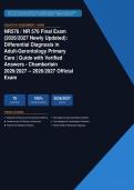 NR 576 Differential Diagnosis Adult-Gerontology Primary Care Final Exam Actual 2026&sol;2027 &ndash; Complete Exam-Style &vert; 100&percnt; Verified &ndash; Pass Guaranteed &ndash; A&plus; Graded
