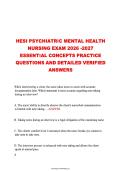 HESI Psychiatric Mental Health Nursing Exam 2026&ndash;2027 &vert; Practice Q&A Review