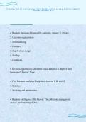 INTRODUCTION TO BUSINESS ANALYTICS UPDATED ACTUAL EXAM QUESTIONS CORRECT ANSWERS GRADED A PLUS&period;pdf&NewLine;&NewLine;