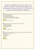  NURS 663&sol; NURS663 Exam 1 &lpar;New 2026&sol; 2027 Update&rpar; Psychiatric Mental Health Diagnosis and Management II Review with Qs & As&vert; 100&percnt; Correct&vert; Grade A &lpar;Verified Answers&rpar; - Maryville