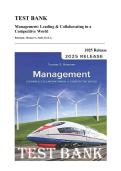 Test Bank &mdash; Management&colon; Leading & Collaborating in a Competitive World&comma; 2025 Release &lpar;Bateman&comma; Snell&comma; Konopaske&comma; 2025&rpar; &vert; All Chapters 1-18 Covered&NewLine;