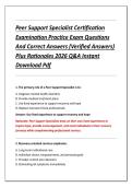 Peer Support Specialist Certification &NewLine;Examination Practice Exam Questions &NewLine;And Correct Answers &lpar;Verified Answers&rpar; &NewLine;Plus Rationales 2026 Q&A Instant &NewLine;Download Pdf 