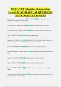 WGU VYC1 Principles of Accounting &NewLine;Exam UPDATED ACTUAL QUESTIONS &NewLine;AND CORRECT ANSWERS
