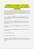 Principles of Accounting - VYC1 Exam &NewLine;UPDATED QUESTIONS AND CORRECT &NewLine;ANSWERS