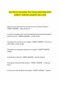 &NewLine;ELECTRICAL MECHANIC TEST EXAM QUESTIONS WITH CORRECT VERIFIED ANSWERS 2025-2026&NewLine;