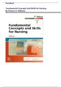 Test Bank for Fundamental Concepts and Skills for Nursing 7th Edition by Williams