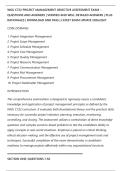WGU C722 PROJECT MANAGEMENT OBJECTIVE ASSESSMENT EXAM &NewLine;QUESTIONS AND ANSWERS &vert; VERIFIED AND WELL DETAILED ANSWERS &vert; PLUS&NewLine;RATIONALES &vert; DOWNLOAD AND PASS &vert; LATEST EXAM UPDATE 2026&sol;2027