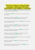 Monitoring Student Learning Through &NewLine;Assessment - D638 Exam UPDATED &NewLine;QUESTIONS AND CORRECT ANSWERS