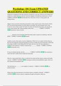 Psychology 101 Exam UPDATED &NewLine;QUESTIONS AND CORRECT ANSWERS