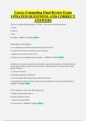 Career Counseling Final Review Exam &NewLine;UPDATED QUESTIONS AND CORRECT &NewLine;ANSWERS