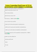 Career Counseling Final Exam ACTUAL &NewLine;QUESTIONS AND CORRECT ANSWERS