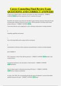 Career Counseling Final Review Exam &NewLine;QUESTIONS AND CORRECT ANSWERS