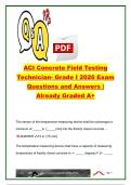 ACI Concrete Field Testing Technician Grade I &lpar;ACI Grade I&rpar; &vert; 2026 Exam Prep &vert; 170&plus; Practice Questions & Answers &vert; ASTM C172&comma; C1064&comma; C143&comma; C138&comma; C231&comma; C173&comma; C31 &vert; Concrete Field Testing Certification