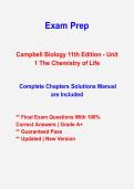 Campbell Biology 11th Edition Unit 1&colon; The Chemistry of Life Exam Questions & Answers PDF &vert; Complete Practice Test &vert; Latest 2026&ndash;2027