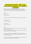 Educational Assessment - DRC1 Exam &NewLine;UPDATED QUESTIONS AND CORRECT &NewLine;ANSWERS