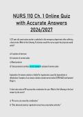NURS 110 Nursing Fundamentals Exam Prep&colon; 50&plus; Q&A 2026&sol;2027&NewLine;&NewLine;