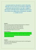 ALABAMA DENTAL HYGIENE LATEST UPDATED 2026-2027 ACTUAL FINAL EXAM WITH COMPLETE CERTIFIED 100 QUESTIONS AND 100&percnt; CORRECT DETAILED ANSWERS WITH VERIFIED RATIONALES PLUS WELL ELLABORATED ANSWER KEY GRADED A&plus; GOOD LUCK&excl;&excl;&excl;