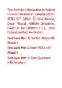 Test Bank for Introduction to Federal Income Taxation in Canada&comma; 2025-2026&comma; 46th Edition&comma; by David Lin&comma; Devan Mescall&comma; Julie Robson&comma; Chapter 1-22 &vert; All Chapters