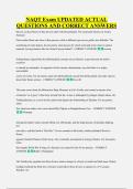 NAQT Exam UPDATED ACTUAL &NewLine;QUESTIONS AND CORRECT ANSWERS